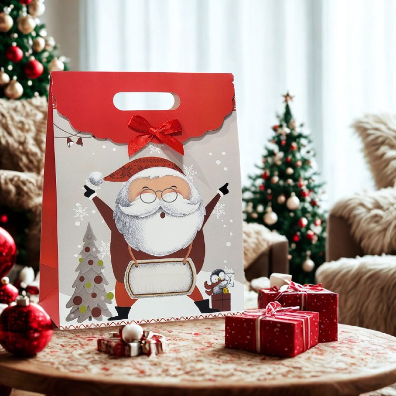 BOLSA DE REGALO NAVIDEÑA GRANDE 37X28CM