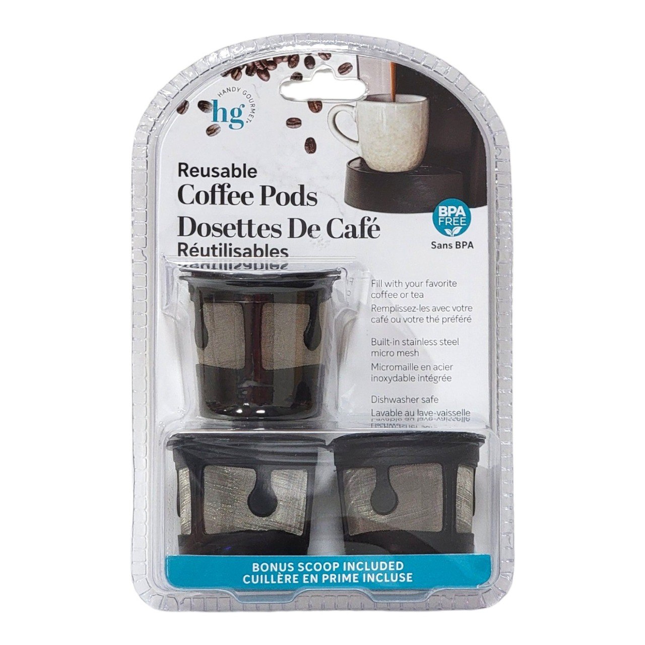 SET DE CAPSULAS REUTILIZABLES CON CUCHARA MEDIDORA 4UND HANDY GOURMET