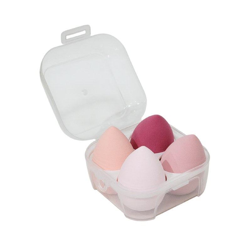 ESPONJAS DE MAQUILLAJE EN SET DE 4 PIEZAS, PARA APLICAR BASE, CORRECTOR Y POLVOS