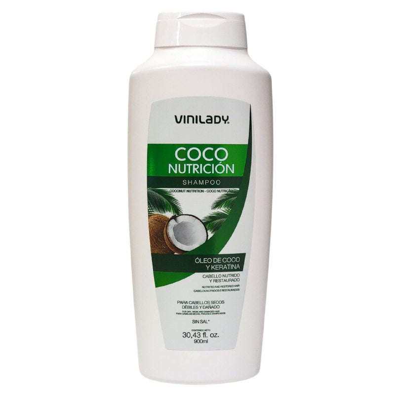 SHAMPOO CON OLEO DE COCO Y QUERATINA REPARADOR VINILADY 900ML