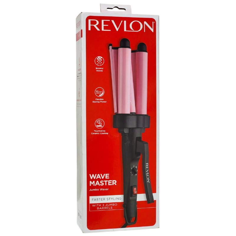 RIZADORA ENCOLOCHADORA JUMBO DE 3 BARRILES CON VOLUMEN DE REVESTIMIENTO CERAMICO DE TURMALINA REVLON