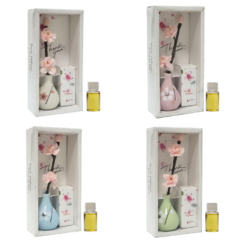 AMBIENTADOR AROMATIZANTE DIFUSOR DE VARILLAS PARA EL HOGAR DE AROMA CONTINUO SIN HUMO NI GOTEO, 4 AROMAS REED DIFFUSER