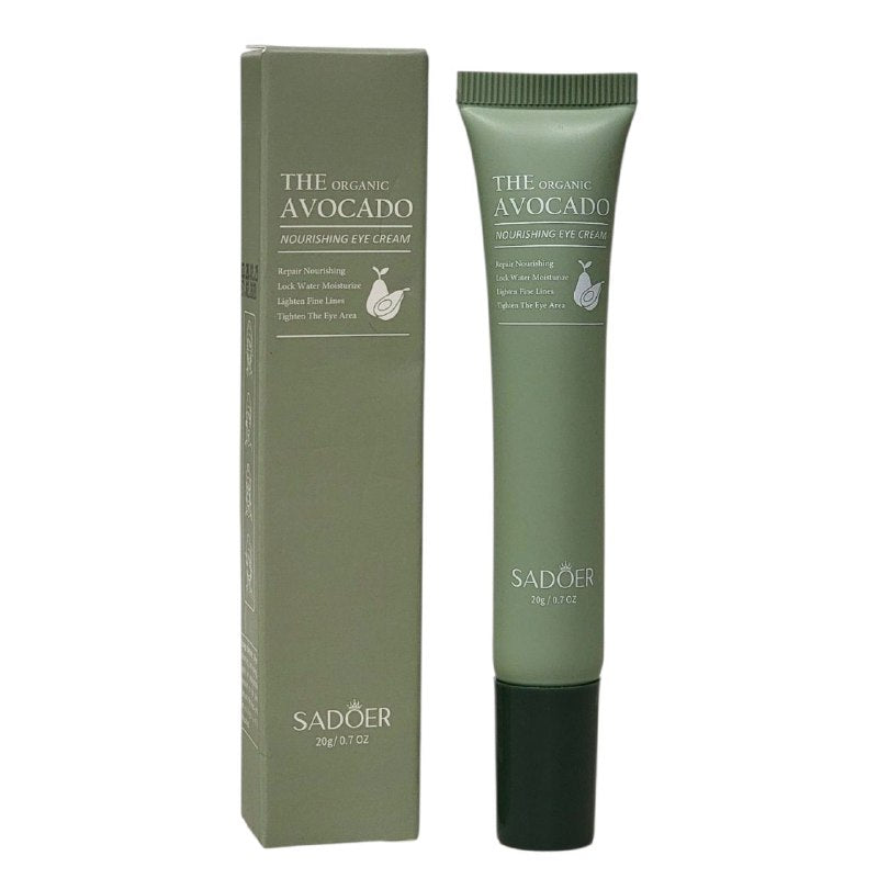 CREMA FACIAL PARA EL CONTORNO DE OJOS DE AGUACATE, DEJA LA TEXTURA SUAVE Y SEDORA, HIDRATA Y NUTRE, REDUCE LAS LINEAS FINAS SADOER THE ORGANIC AVOCADO 20G