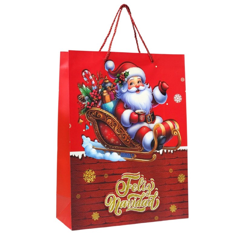 BOLSA DE REGALO NAVIDEÑA GRANDE 30X40X12CM