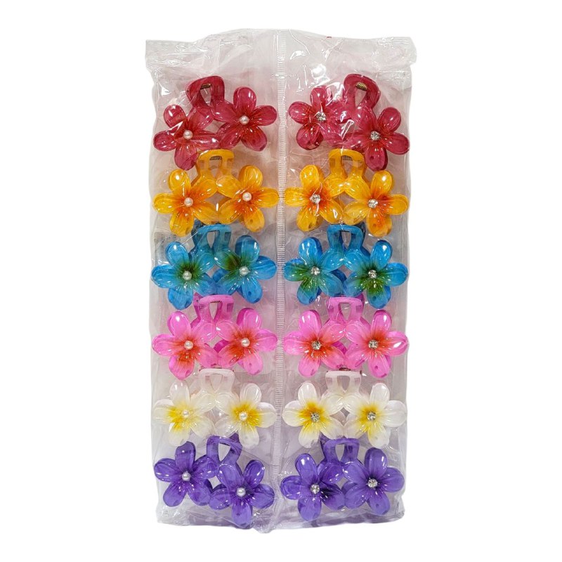 GANCHO PARA EL CABELLO DE DOBLE FLOR HAWAIANA, PINZAS DE SUJECION FUERTE, ACCESORIO PARA EL CABELLO PAQUETE DE 12UND 8X5CM