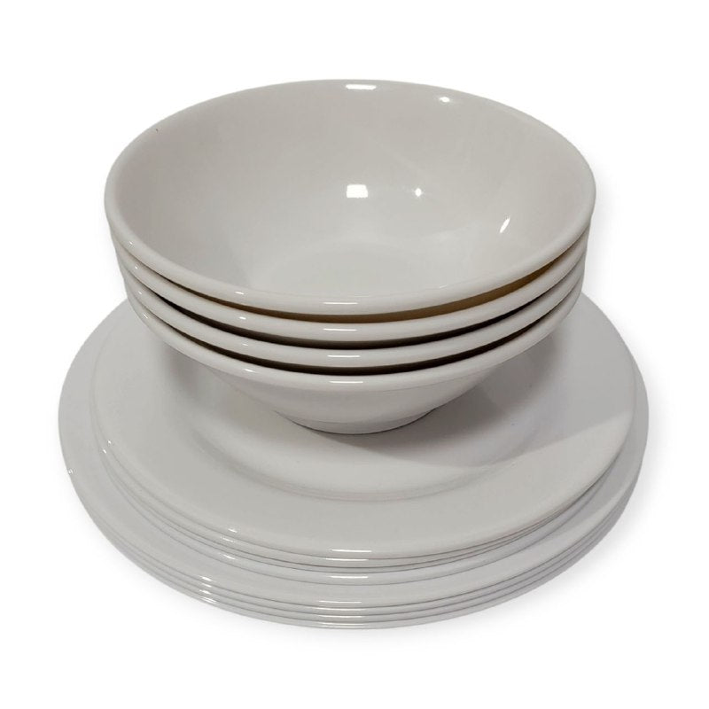 PLATOS JUEGO DE VAJILLA DE MELAMINA SUPERFICIE DURA, DIFICIL DE ROMPER 12UND