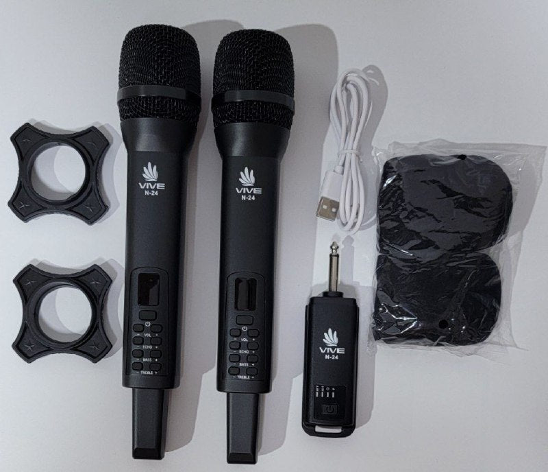 MICROFONO DE KARAOKE EN DUO INALAMBRICOS RENDIMIENTO PROFESIONAL VIVE
