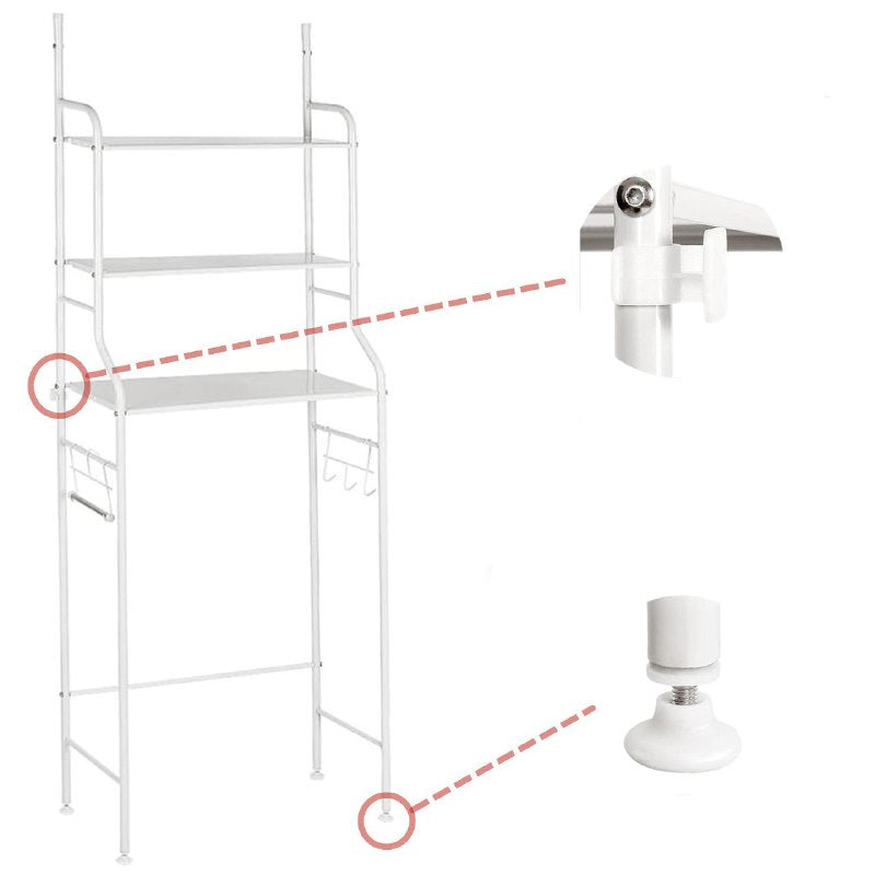 ESTANTE ORGANIZADOR PARA BAÑO DE 3 NIVELES SOBRE EL INODORO SERVICIO TOILET RACK 157X46X26CM