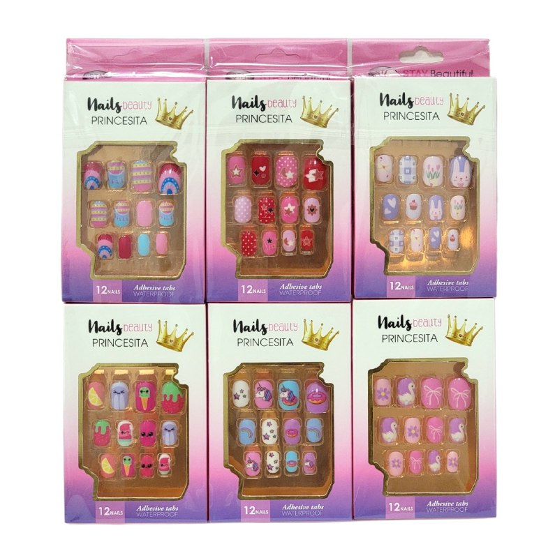 UÑAS POSTIZAS PRESS ON, UÑAS POSTIZAS PARA NIÑAS EN PAQUETE DE CON ADHESIVO DE COLOCACION RAPIDA STAY BEAUTIFUL