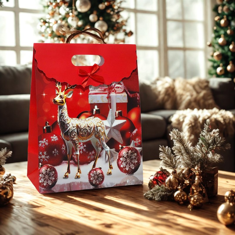 BOLSA DE REGALO NAVIDEÑA MEDIANO 27X19CM