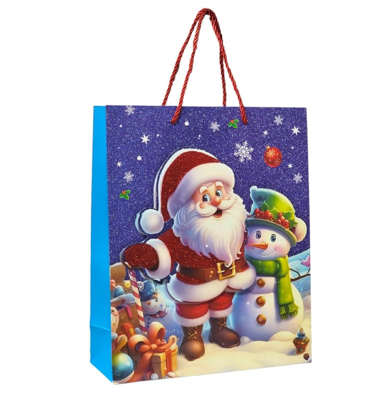 BOLSA DE REGALO NAVIDEÑA MEDIANA 32X26X10CM