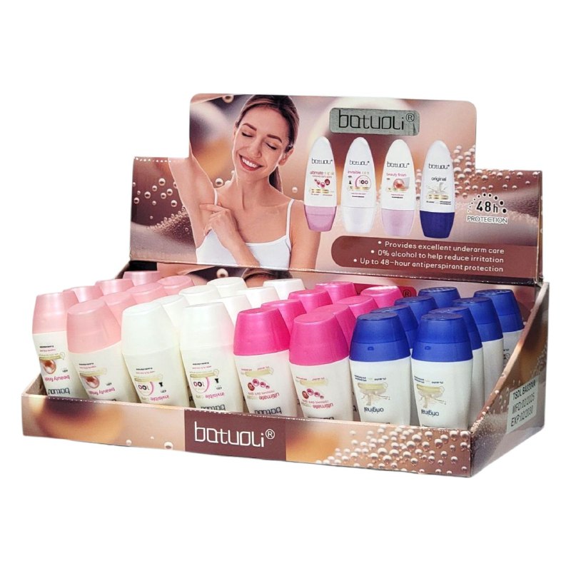 DESODORANTE PARA MUJERES ANTITRANSPIRANTE EN ROLL-ON, FORMULA DOBLE ACTIVO PARA SENSACION DE SEQUEDAD DURADERA, PROTECCION ANTITRANSPIRANTE DE 48H, CUIDADO SUAVE DE LA PIEL Y EL OLOR BATUOLI (DUPE DE DOVE)