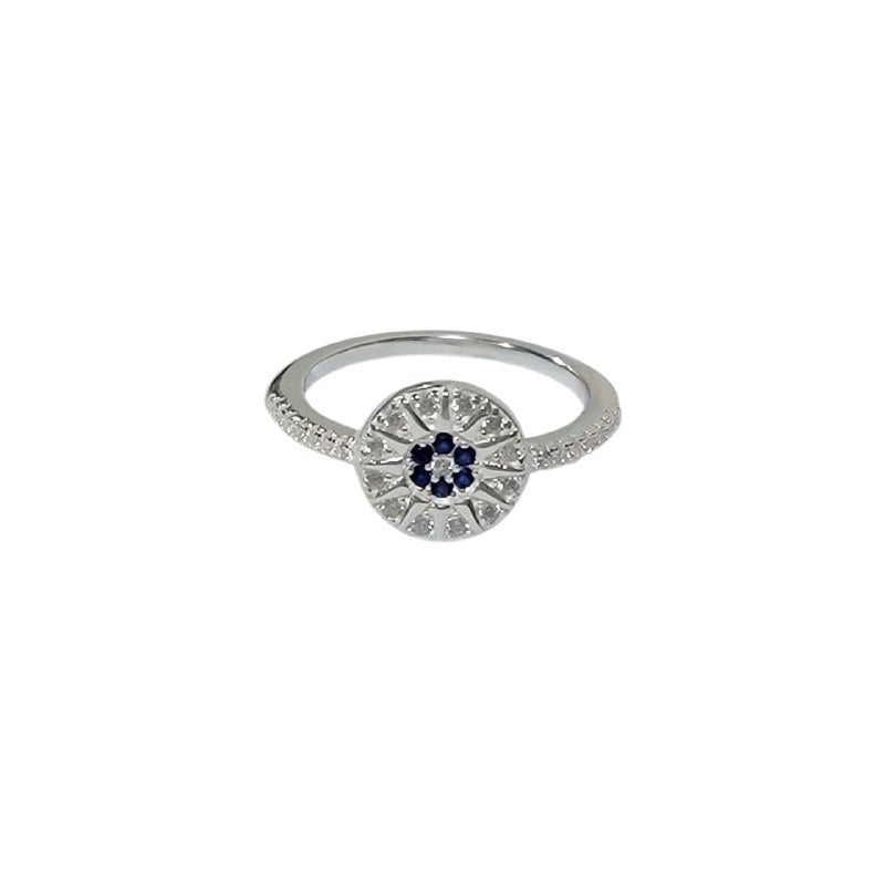 PANI1623 ANILLO CIRCONES AZULES, PLATA 925