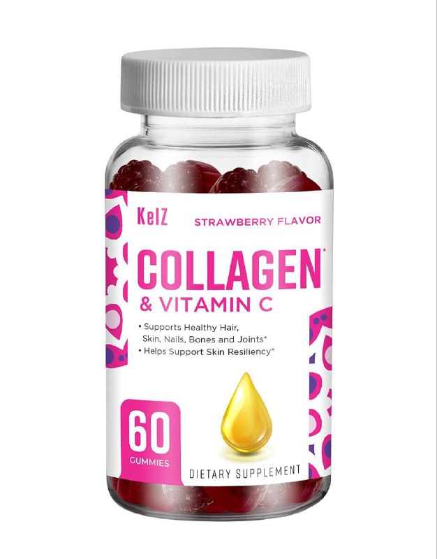 VITAMINAS EN GOMITAS DE COLAGENO Y VITAMINA C PARA LA SALUD DEL CABELLO, PIEL ,ETC KEIZ 60UND