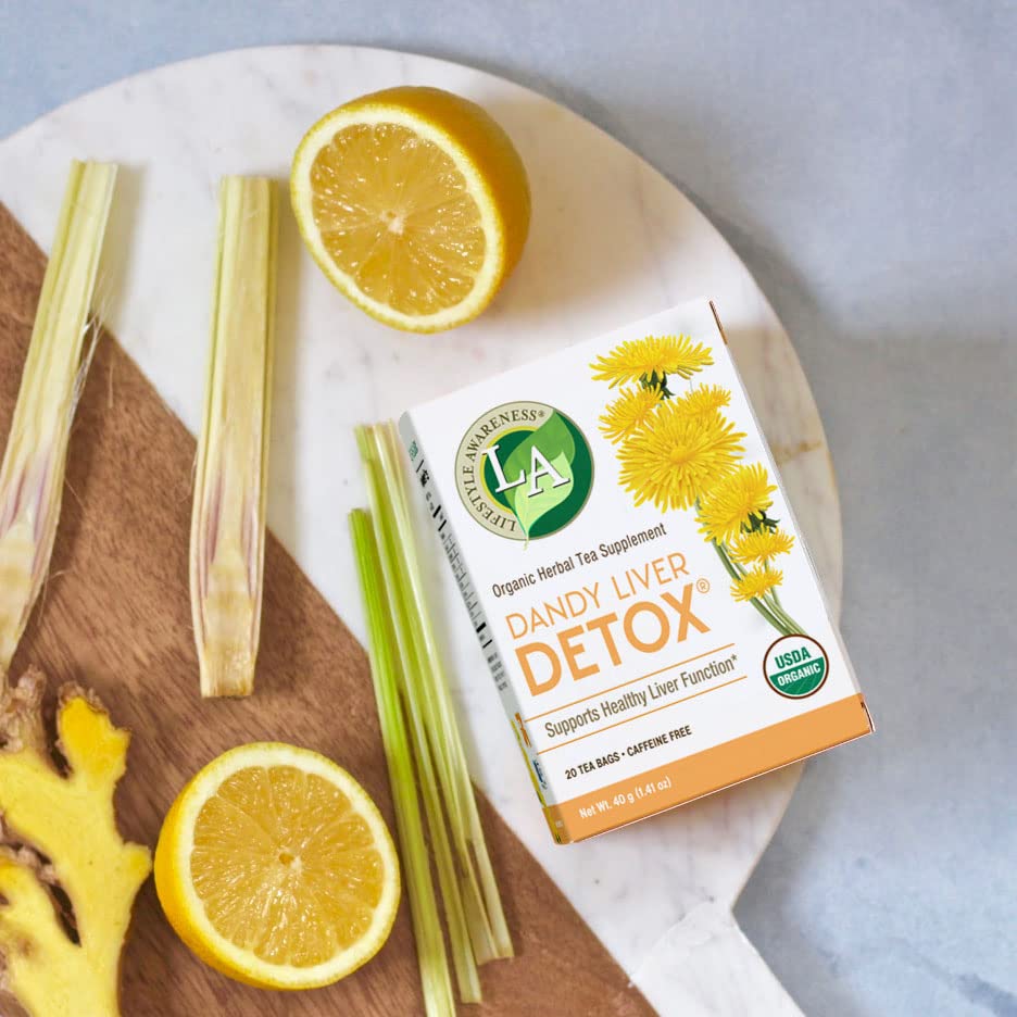 SUPLEMENTO HERBAL TÉ DE RAÍZ DE DIENTE DE LEÓN ORGÁNICA LIMPIA Y PROTEGE EL HÍGADO LIFESTYLE AWARENESS 20UND