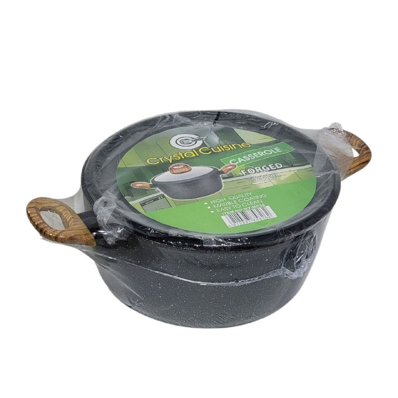 SARTEN CACEROLA, OLLA DE COCINA CON REVESTIMIENTO DE MARMOL DE ALTA CALIDAD 26CM DIAMETRO CRYSTAL CUISINE CASSEROLE