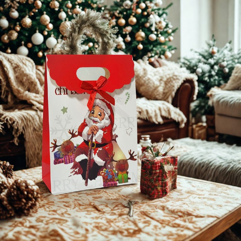 BOLSA DE REGALO NAVIDEÑA MINI MEDIANO 14X21CM