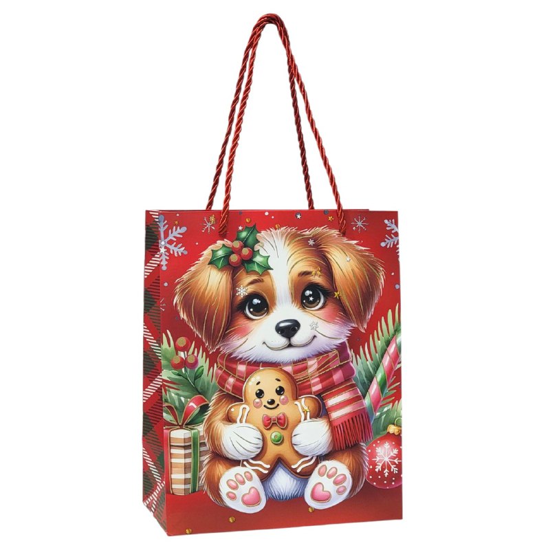 BOLSA DE REGALO NAVIDEÑA PAQUEÑA 18X23X10CM