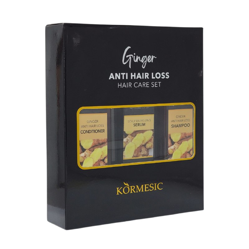 SET DE CUIDADO PARA EL CABELLO ANTICAIDA DE JENGIBRE 3PCS KORMESIC