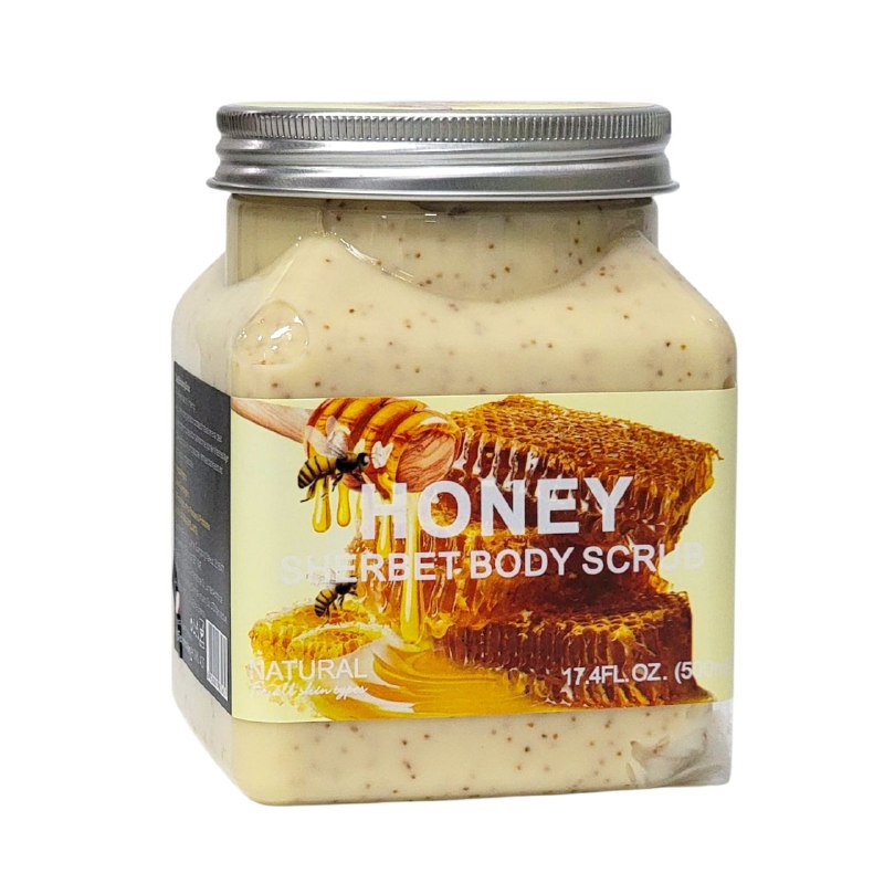 EXFOLIANTE CORPORAL ILUMINADOR SUAVIZA LA PIEL CON SAL MARINA Y EXTRACTO DE MIEL Y VITAMINAS NATURAL FOR ALL SKIN TYPES 500ML