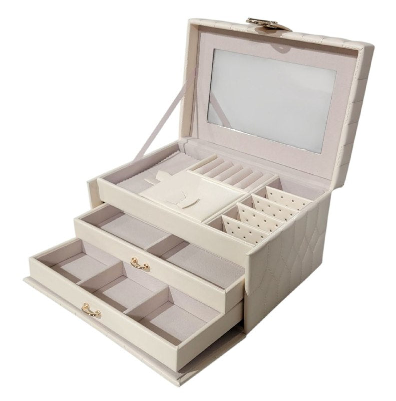 ORGANIZADOR JOYERO ELEGANTE, MAXIMINA EL ESPACIO Y MANTIENE TUS JOYAS ORDENADAS COLOR BLANCO 22CMX12CM