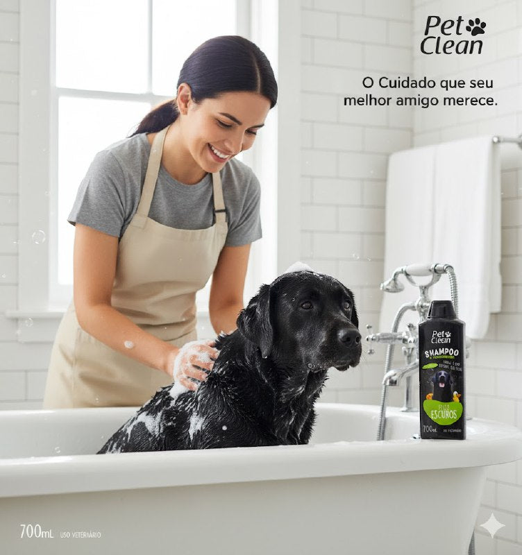 SHAMPOO Y ACONDICIONADOR PARA PERROS PARA PELOS OSCUROS PET CLEAN 700ML