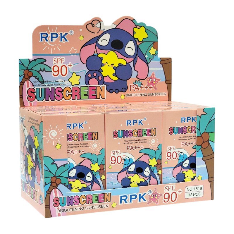 PROTECTOR SOLAR ILUMINADOR RESISTENTE AL SUDOR SPF90 DE STITCH RPK