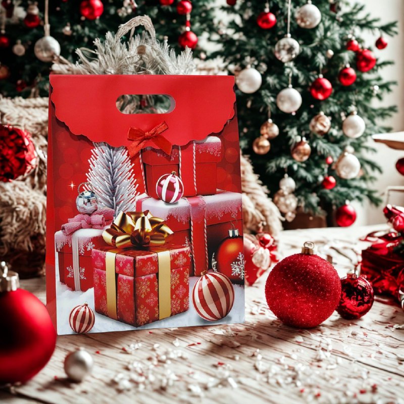 BOLSA DE REGALO NAVIDEÑA MEDIANO 27X19CM