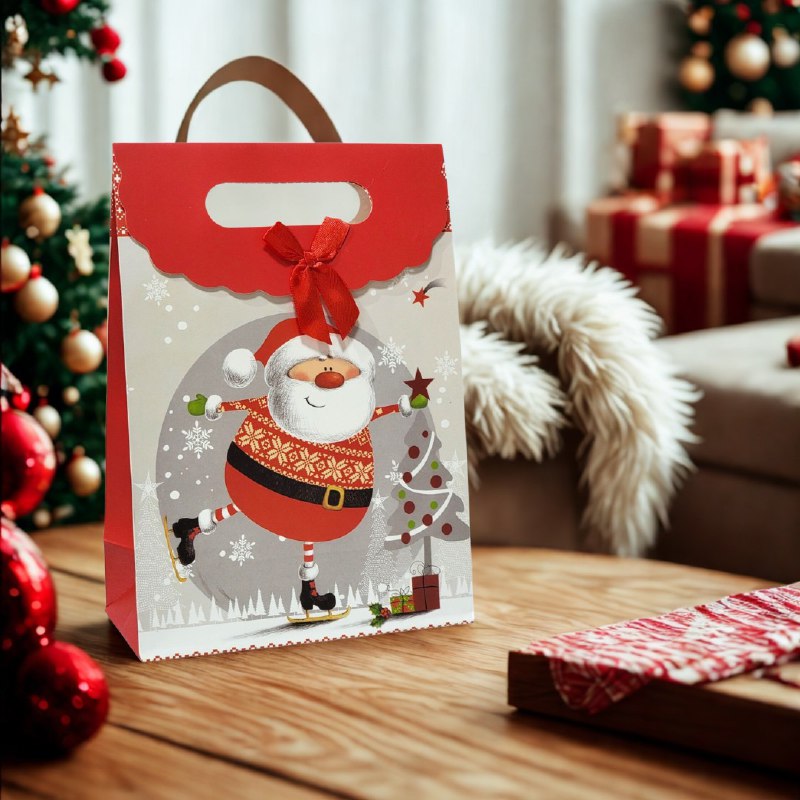 BOLSA DE REGALO NAVIDEÑA MEDIANO 27X19CM