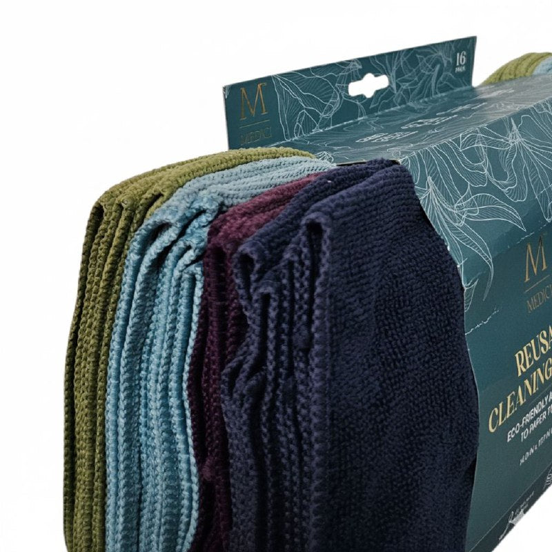 TRAPO DE MICROFIBRA MULTIUSOS EN PAQUETE DE 16 PIEZAS MEDICI 35.56CM X 43.43CM