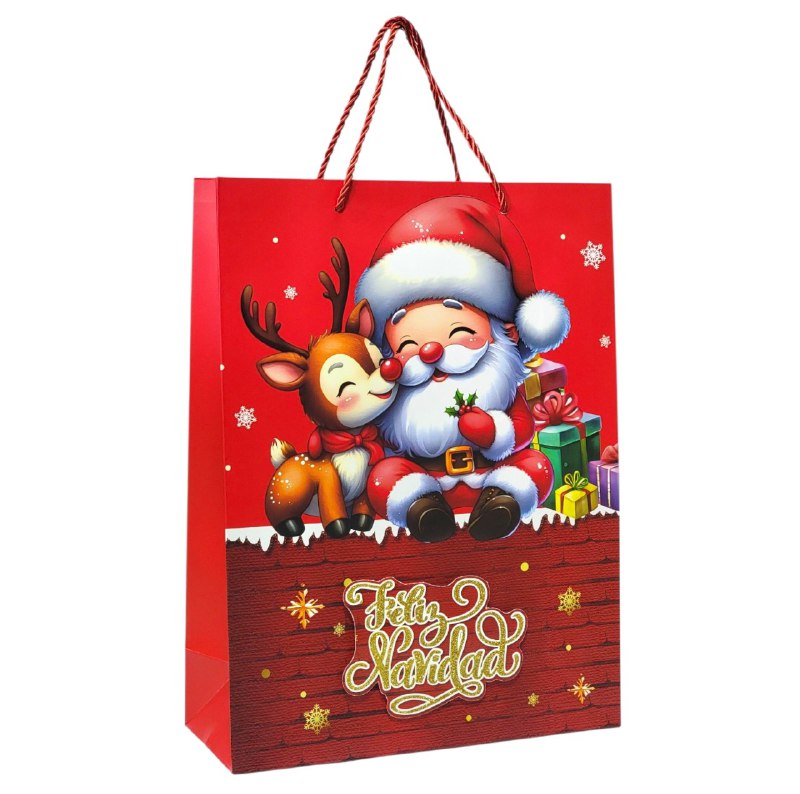 BOLSA DE REGALO NAVIDEÑA GRANDE 30X40X12CM