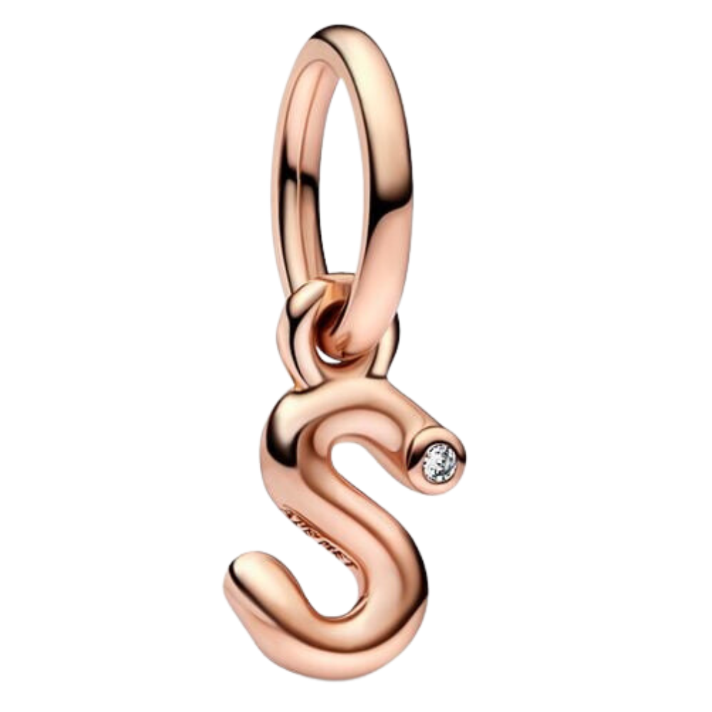 PCHARM3003$S COLGANTE ROSE LETRA S EN CARTA