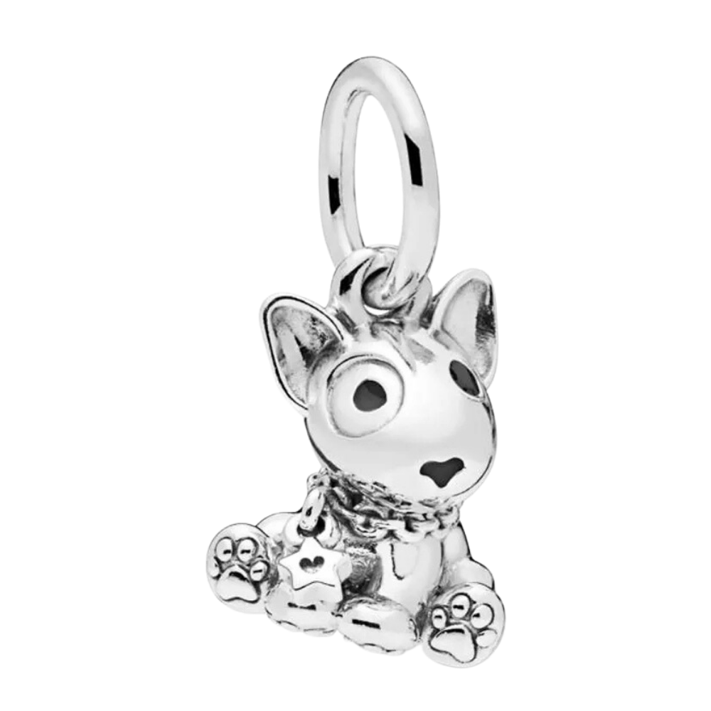 PCHARM1328 BULL TERRIER COLGANTE CON MANCHA EN EL OJO ANIMAL