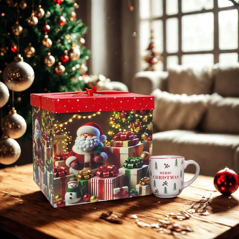 CAJA DE REGALO NAVIDEÑA EXTRA GRANDE 30X30CM