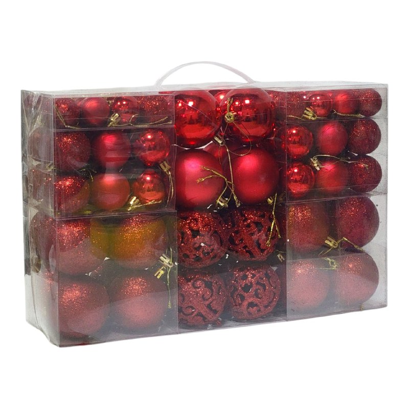 DECORACION ADORNO NAVIDEÑO PAQUETE DE 101 BOLAS DECORATIVAS,3.8X4.8X5.8X7.8 PARA ARBOL DE NAVIDAD,INCLUYE UNA ESTRELLA 19.5X19.5 ELEGANTE