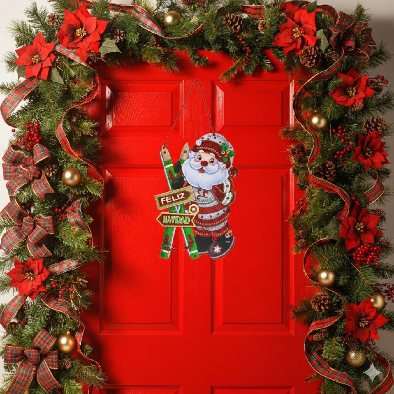 DECORACION ADORNO NAVIDEÑO CARTEL COLGANTE 4 ESTILOS