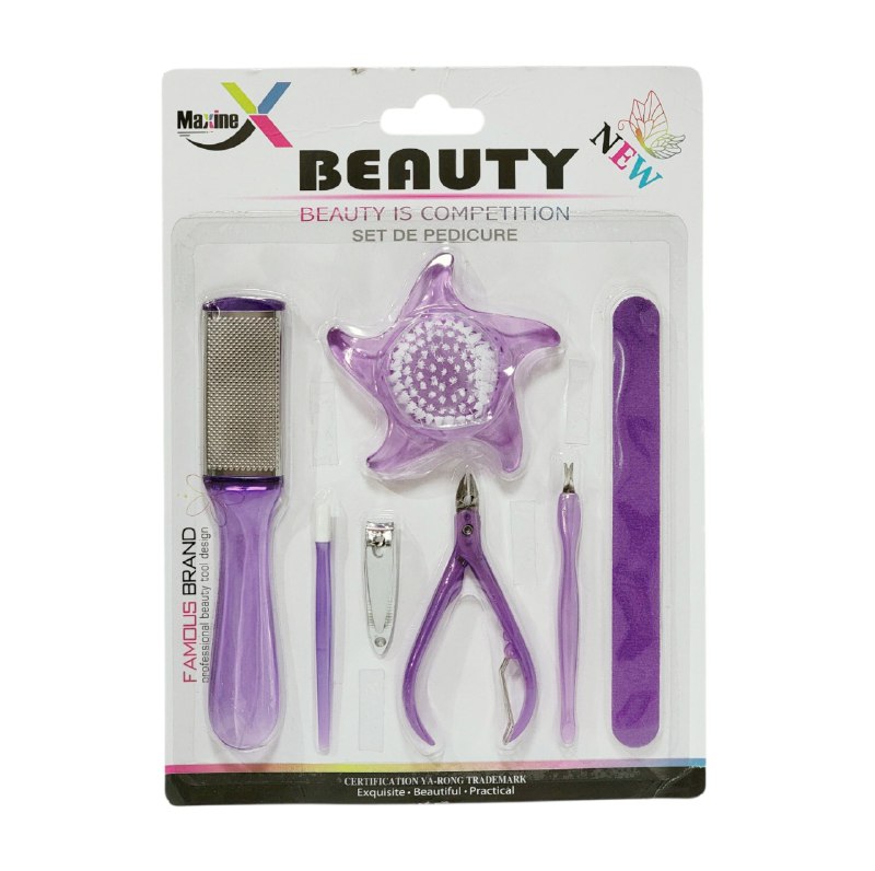 SET DE PEDICURA DE 7 PIEZAS QUE ELIMINAN CALLOS, ALISAN LA PIEL Y MANTIENEN TUS UÑAS IMPECABLES MAXINE BEAUTY, 2 COLORES
