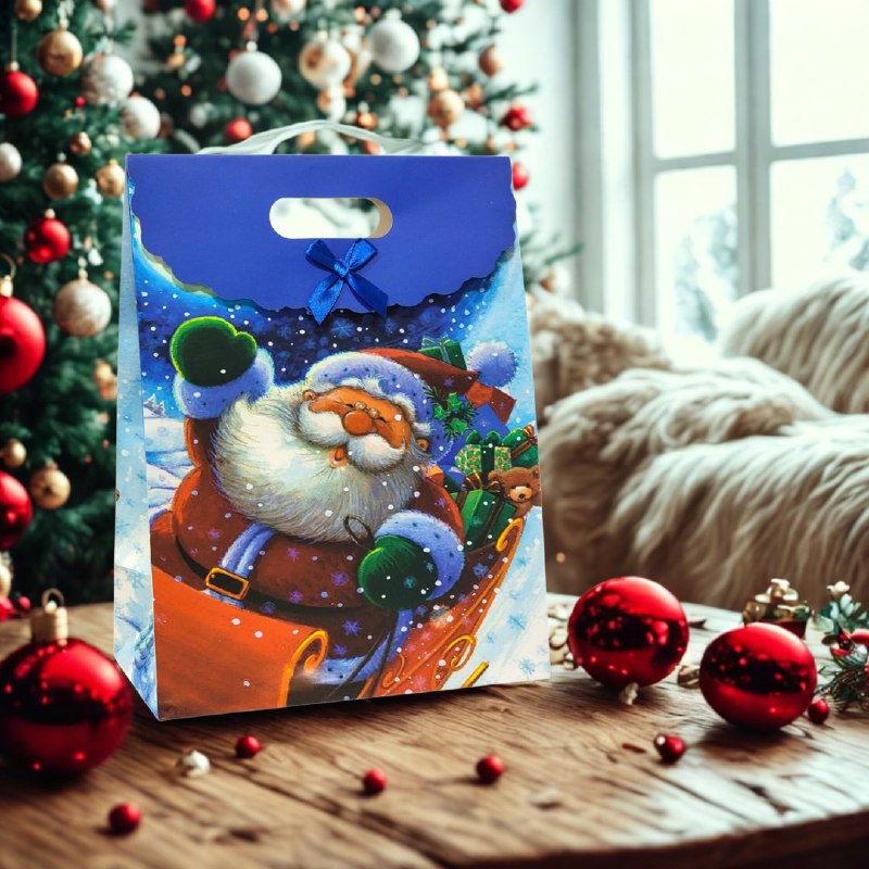 BOLSA DE REGALO NAVIDEÑA EXTRA GRANDE 37X38CM