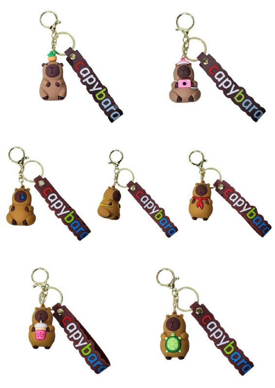 LLAVEROS DE CAPIBARA,CAPYBARA, 7 ESTILOS DISPONIBLES
