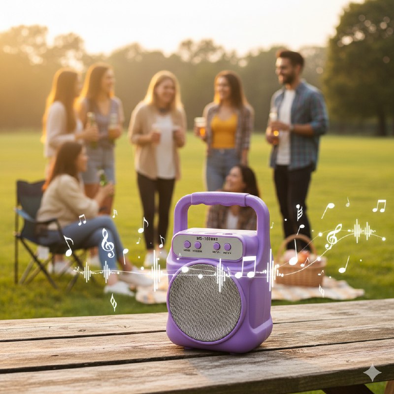 PARLANTE ALTAVOZ INALAMBRICO USB, TF Y RADIO BLUETOOTH, BATERIA DE LARGA DURACION POTENCIA 6W 12X19CM MS-1610BT