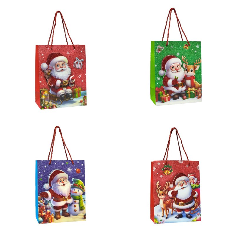 BOLSA DE REGALO NAVIDEÑA PEQUEÑA 18X23X10CM