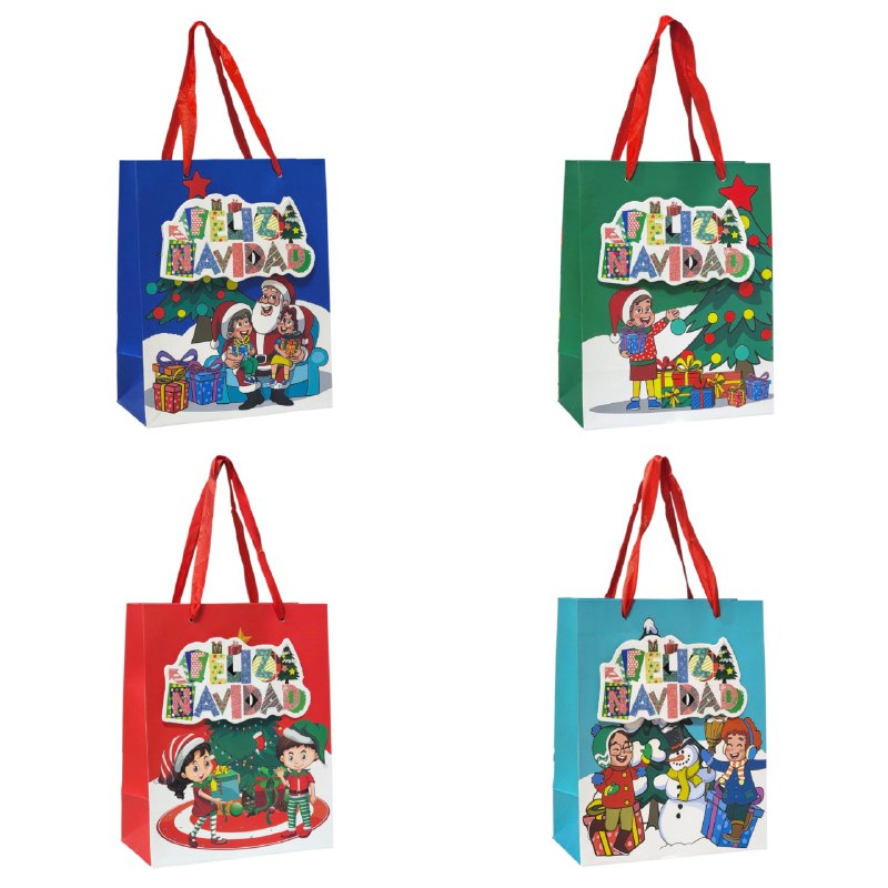 BOLSA DE REGALO NAVIDEÑA PAQUEÑA 18X23X10CM