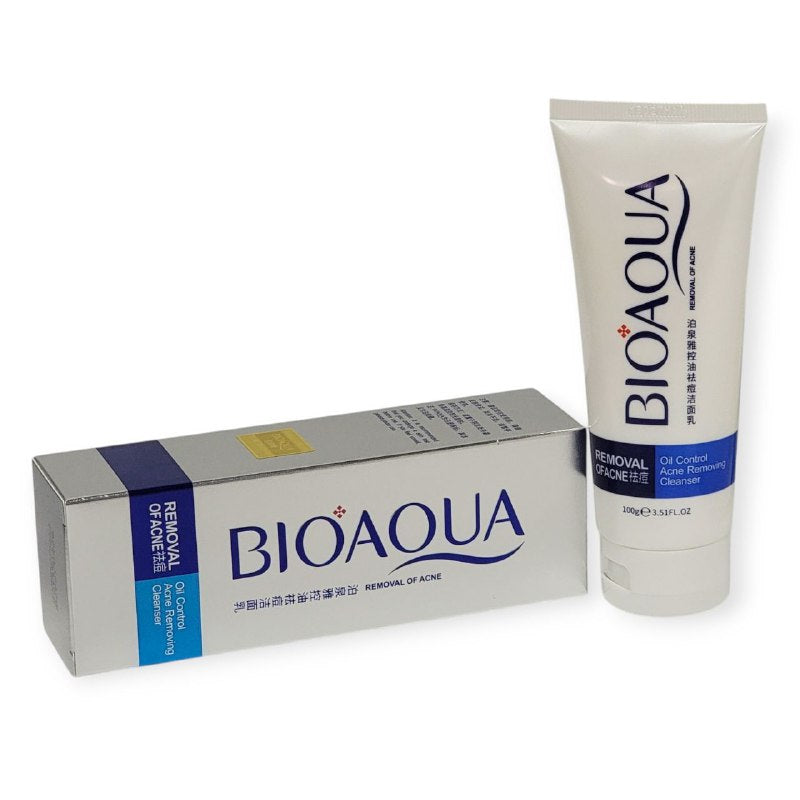 LIMPIADOR FACIAL EN ESPUMA CONTROL DE GRASA Y LIMPIADOR DE ACNE, MAQUILLAJE BIOAQUA 100MG