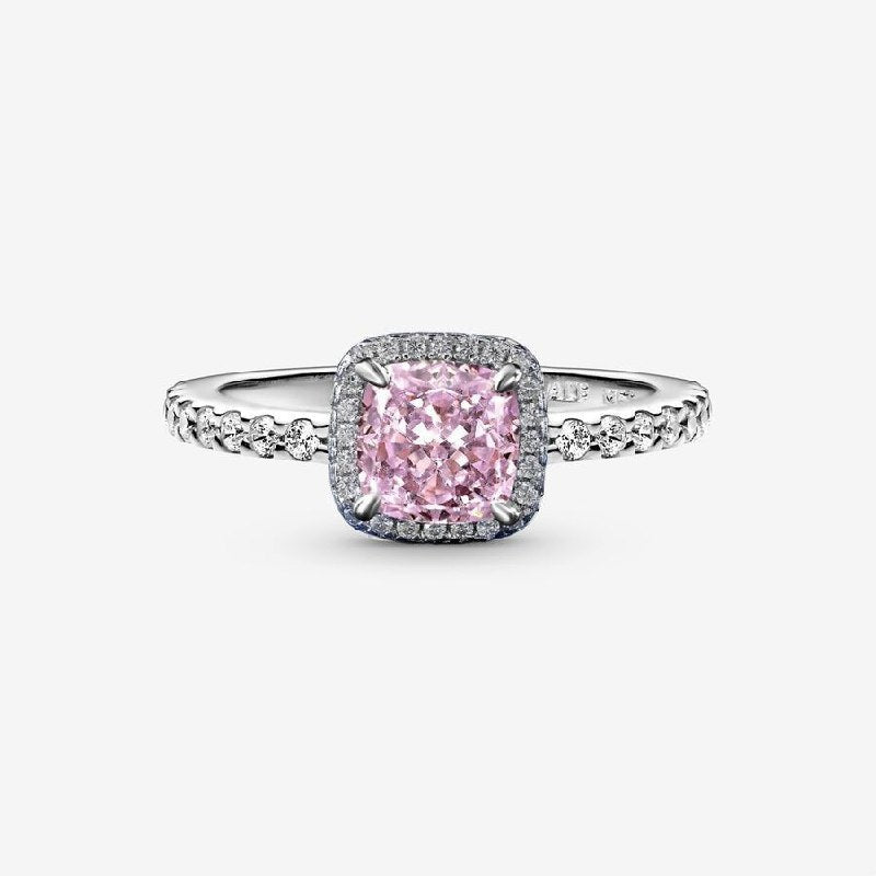 PANI2058B ANILLO CUADRADO PANDORA PIEDRA ROSA, PLATA 925