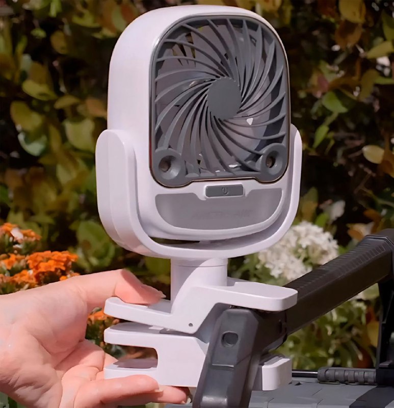 VENTILADOR PORTATIL CON CLIP EXTRA FUERTE, 3 VELOCIDADES, SILENCIOSO, 360 GRADOS, INALAMBRICO Y RECARGABLE, ENFRIADOR Y HUMIFICADOR CON LUZ LED, BATERIA 5H ARTIC COOL CLAMP