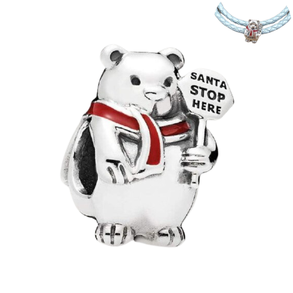PCHARM1588 OSO POLAR CON MENSAJE (SANTA PARA AQUI)