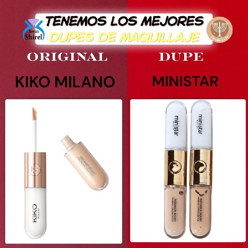 PRIMER Y CONCEALER EN DUO CREMOSO 12ML, DUPE DE KIKO MILANO, FACIL DE APLICAR Y TEXTURA SUAVE MINISTAR