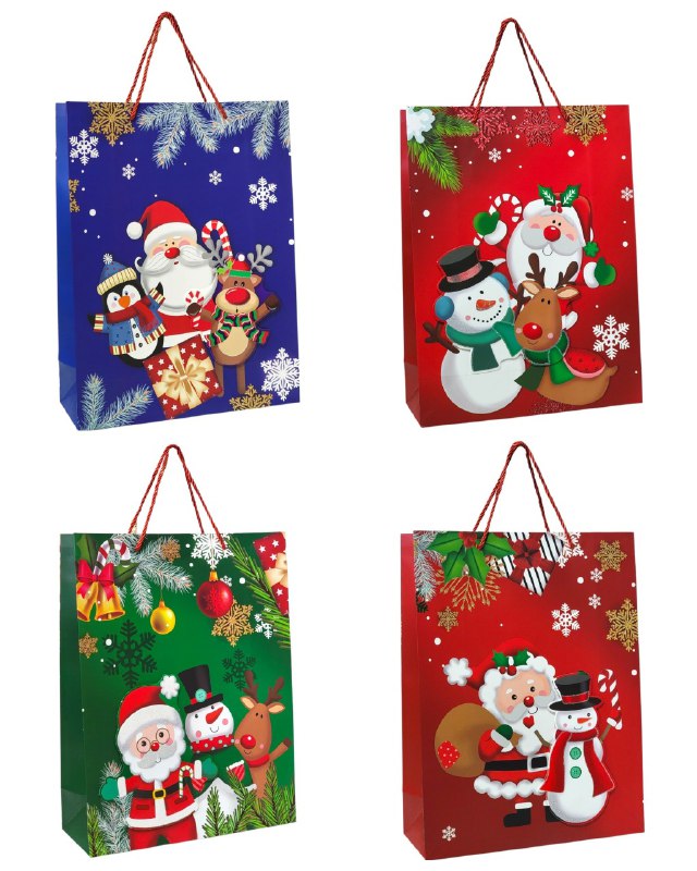 BOLSA DE REGALO NAVIDEÑA GRANDE 30X40X12CM