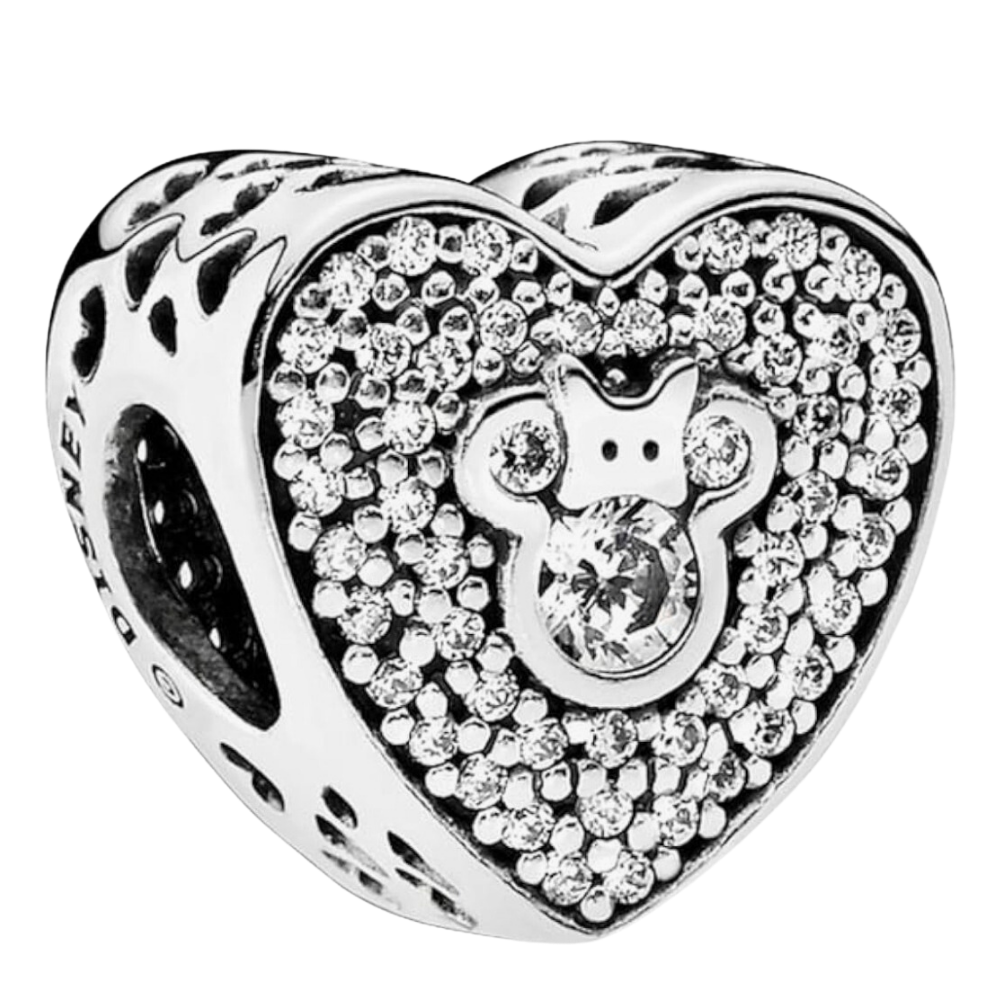 PCHARM1081 CORAZON CON CIRCONES Y FIGURA DE MINNIE MOUSE