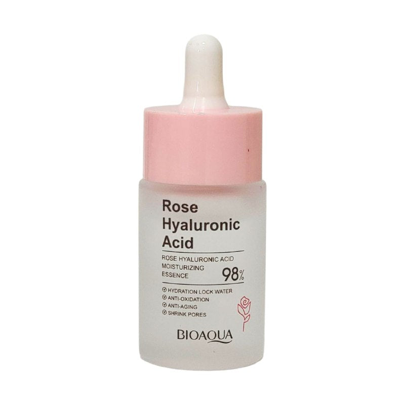 SUERO FACIAL DE ACIDO HIALURONICO DE ROSA, ESENCIA HIDRATANTE DE FACIL ABSORCION, NUTRE Y SUAVIZA LA PIEL, BLANQUE Y MEJORA EL ASPECTO DE LA PIEL BIOAQUA 30ML